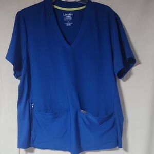 Landau Women's Short Sleeve Royal Blue Top